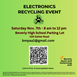 Nov. 7th 8AM to 12PM - 100 Sohier Rd