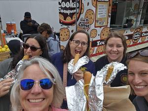 Ann Duft, lower left with friends.