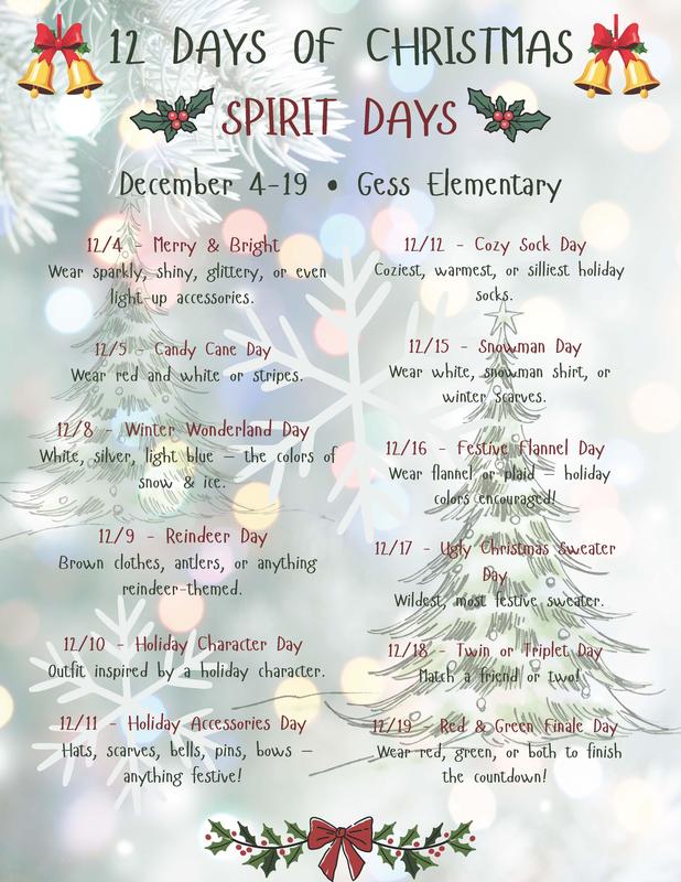 Spirit Days Flyer