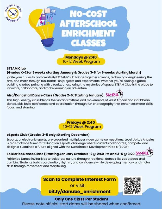 No-Cost Afterschool Enrichment Classes