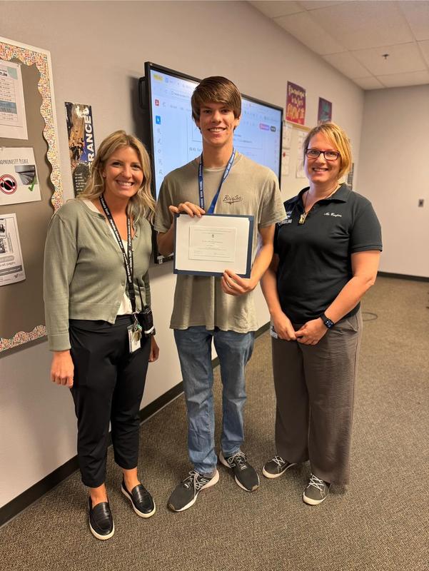 photo of principal and student