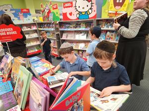 students at the book fair
