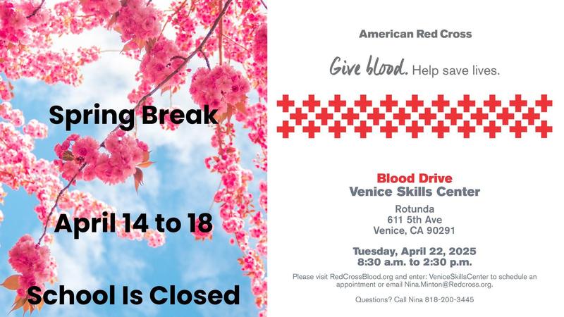 spring break and red cross blood drive