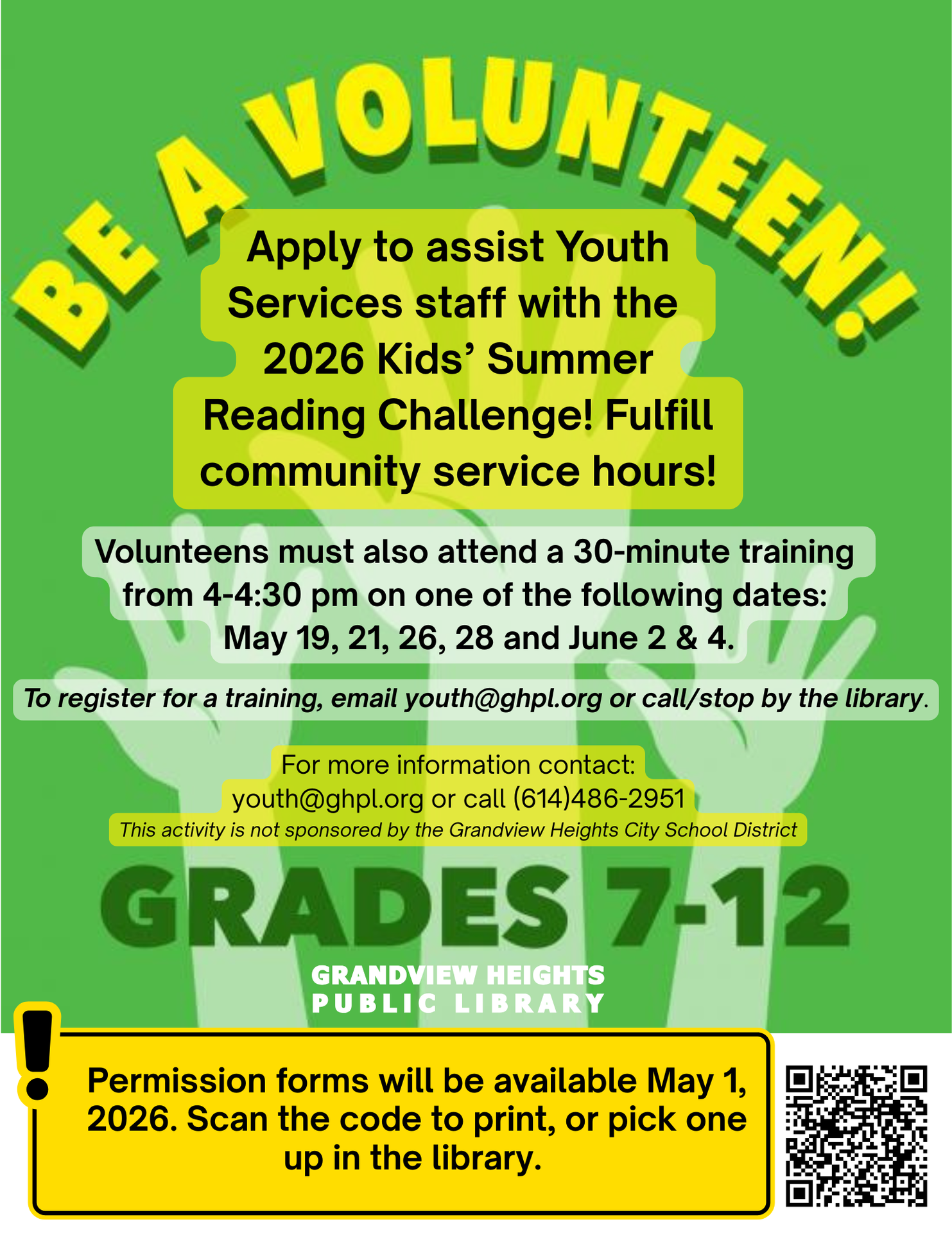 GHPL Volunteering Info