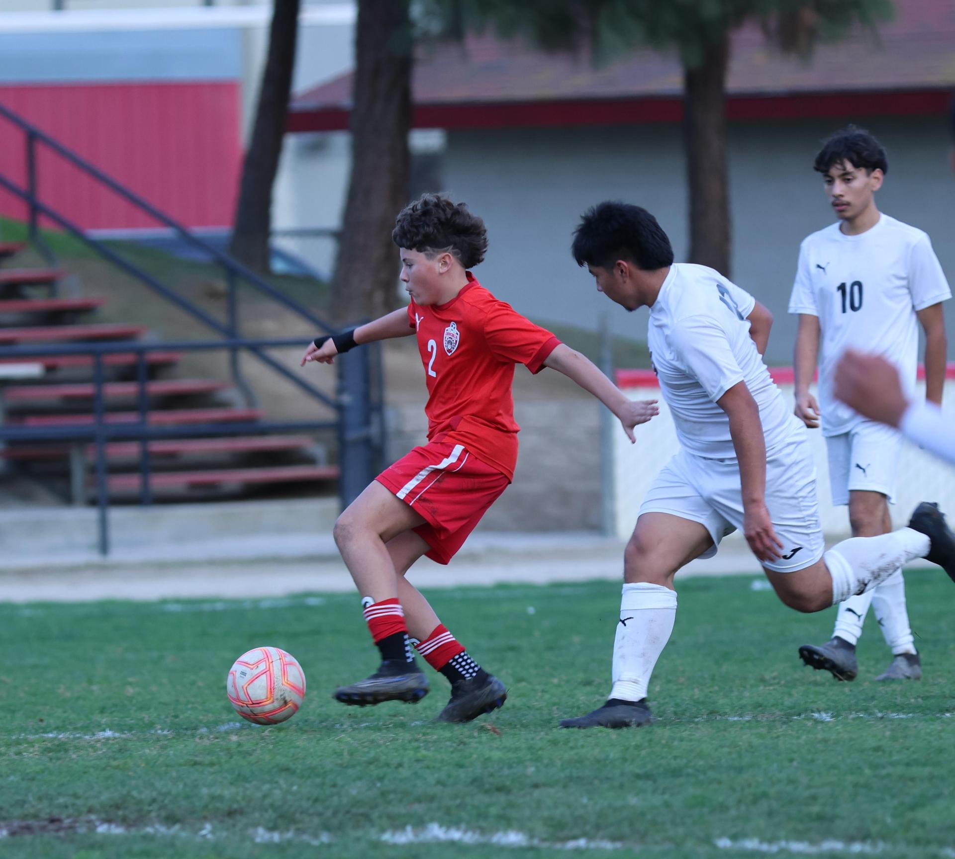 junior varsity boys playing soccer against washington union