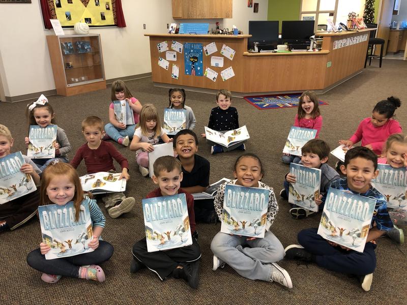 Kindergarten students receive Blizzard, by Jon Rocco. Thumbnail Image