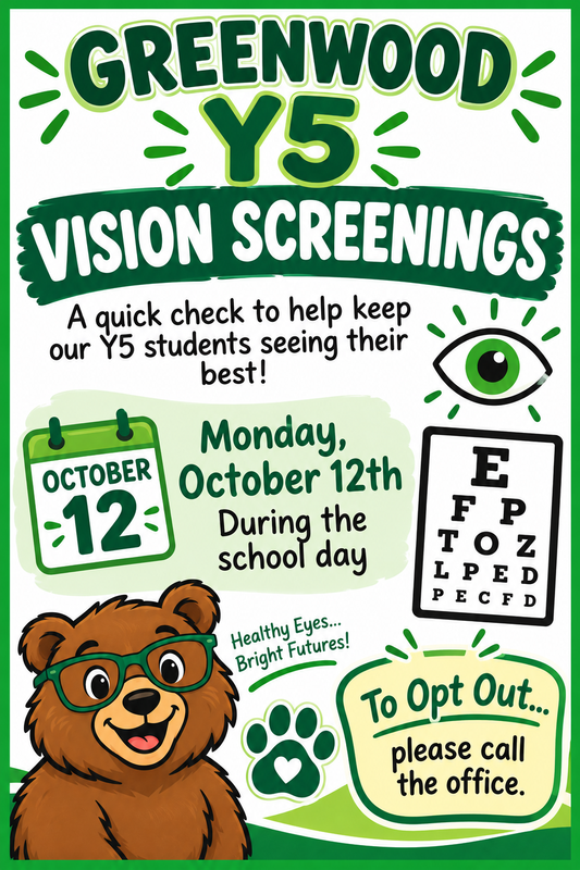 young 5's vision screens Oct 12th