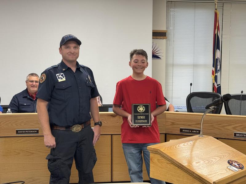 Last night at the Board Meeting, Ian Born was given an award for