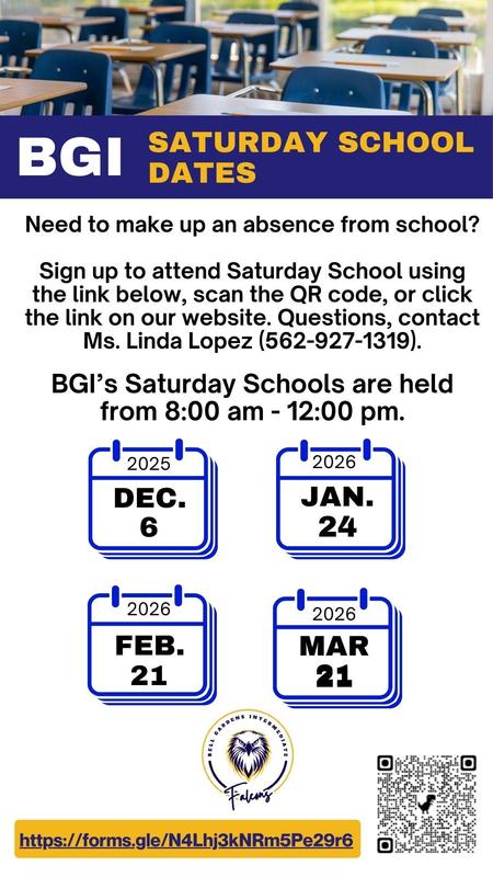 Saturday School Flyer 2026