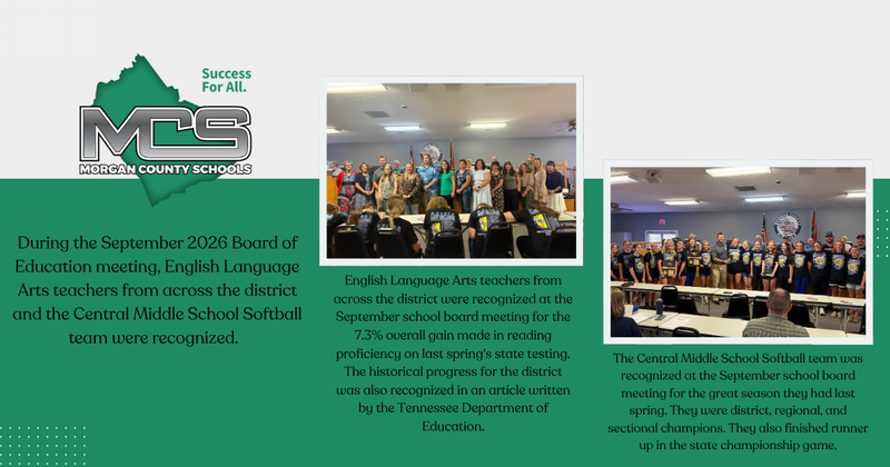 September Board of Education meeting recognition