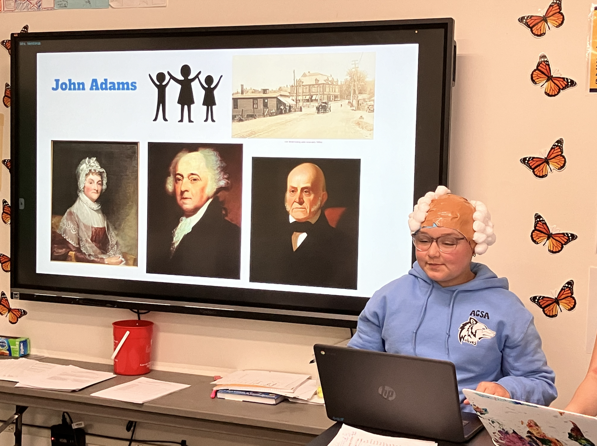 students completing writing assignments