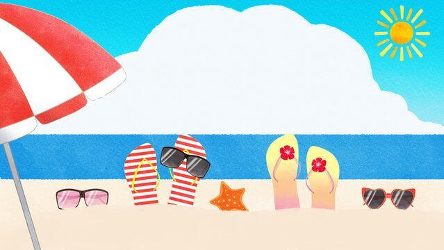clipart with flip flops and toes in sand