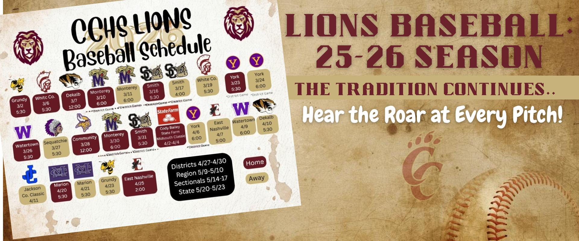 Baseball season schedule