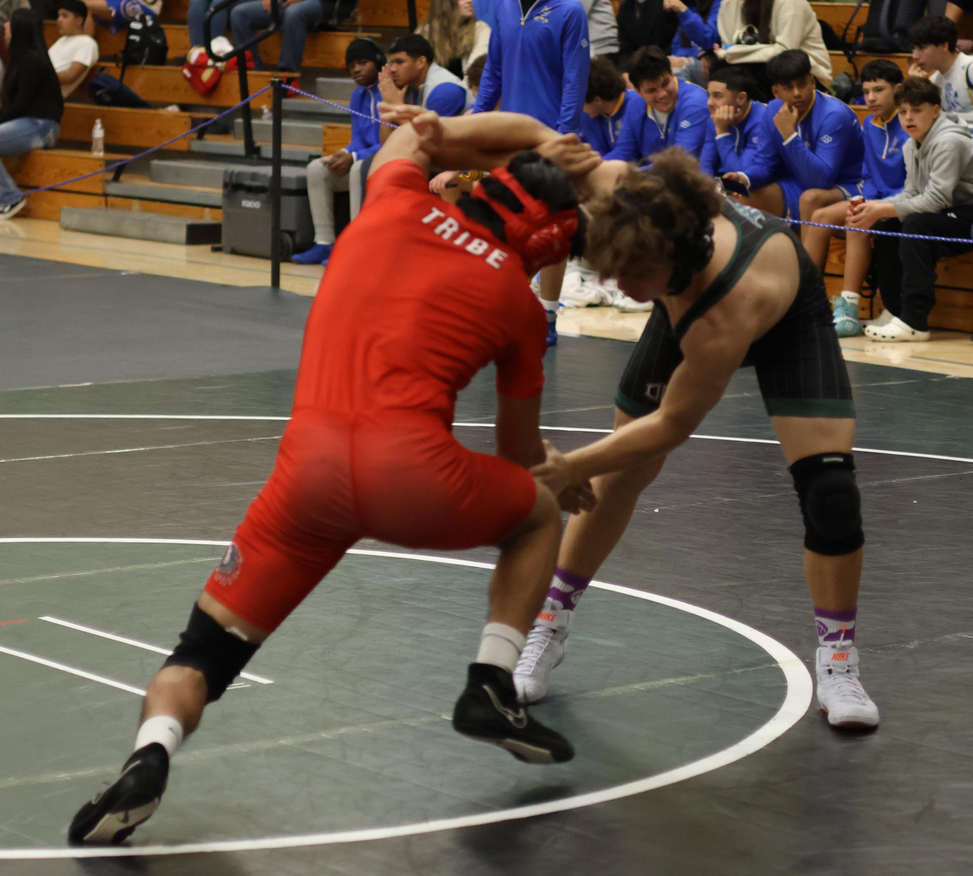 Boys wrestling in the Liberty Duals event 153