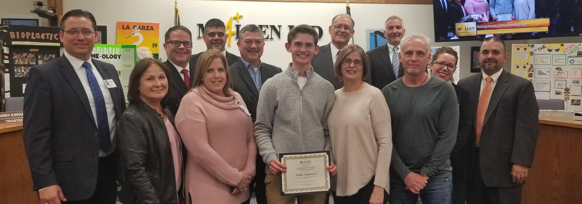 Pablo Ramirez Board Recognition