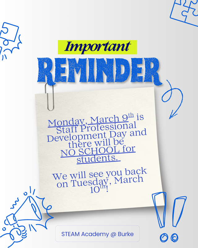 There will be no school for students on Monday, March 9, 2026, due to Staff Professional Development Day; we look forward to welcoming our Jaguars back on Tuesday, March 10.