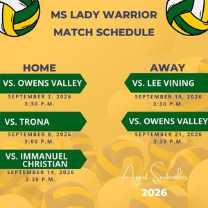 volleyball schedule ms