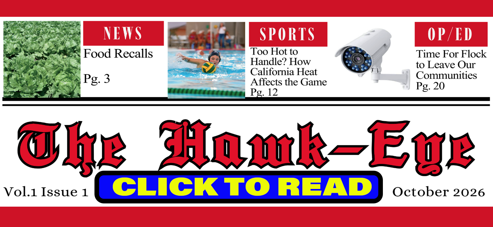 The Hawk Eye School newspaper October edition.