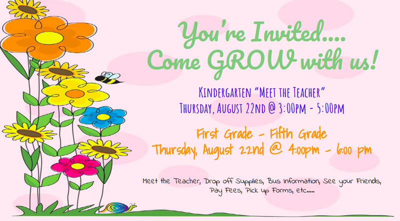 Meet The Teacher August 22nd