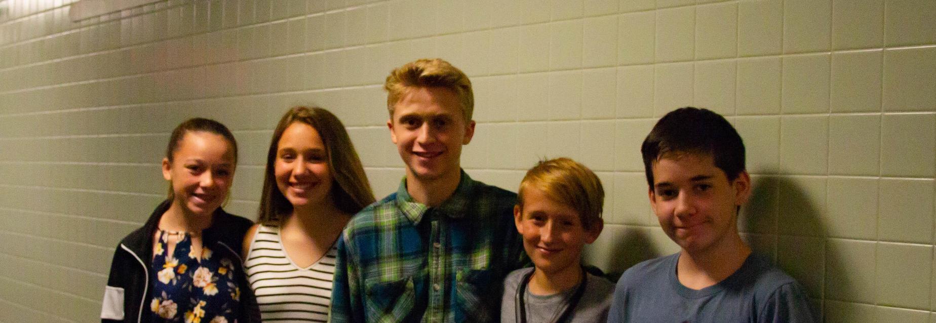 five junior high students
