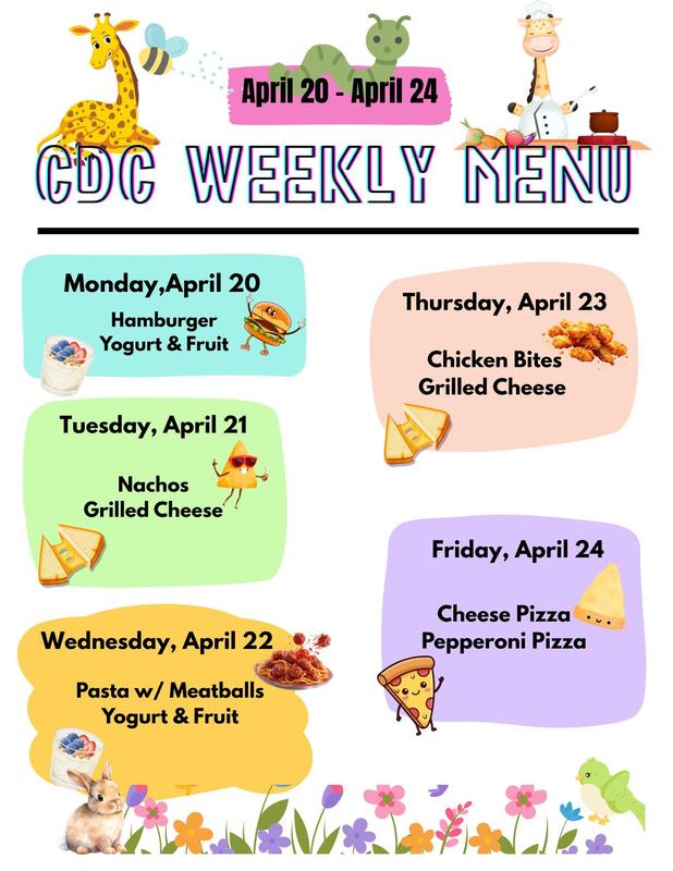 CDC lunch menu