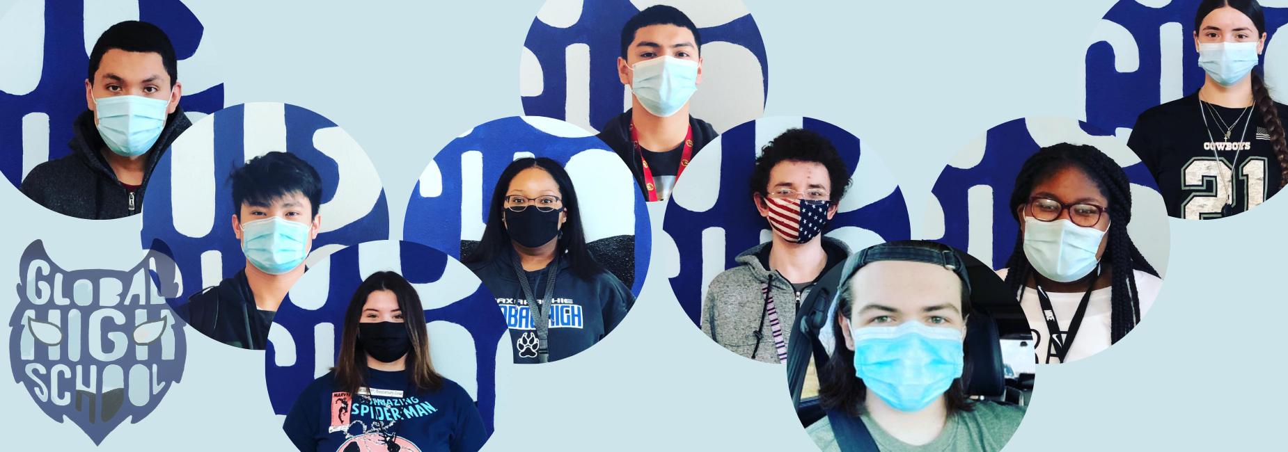 collage of 9 students