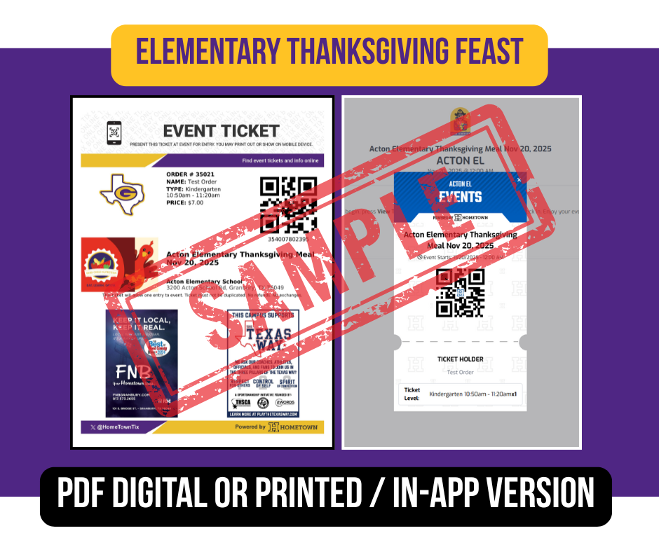 sample ticket