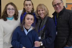 A family enjoys generations day together.