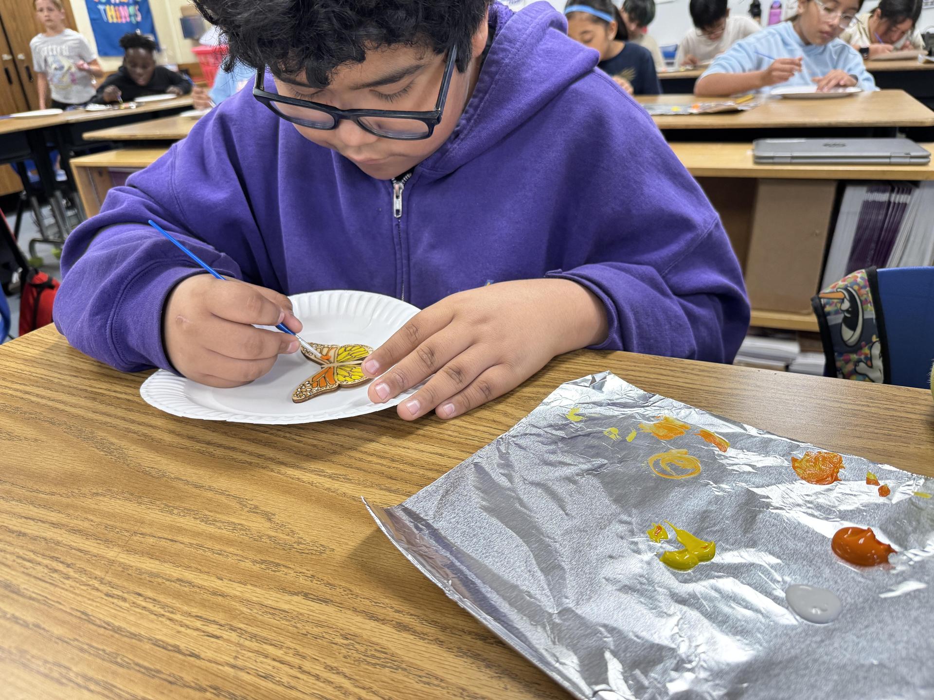 Students working on stewardship project