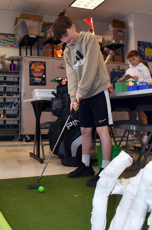 Mars Area Centennial School sixth-graders are putting the finishing touches on a 13-hole miniature golf course that they are designing and constructing in their STEAM classes.