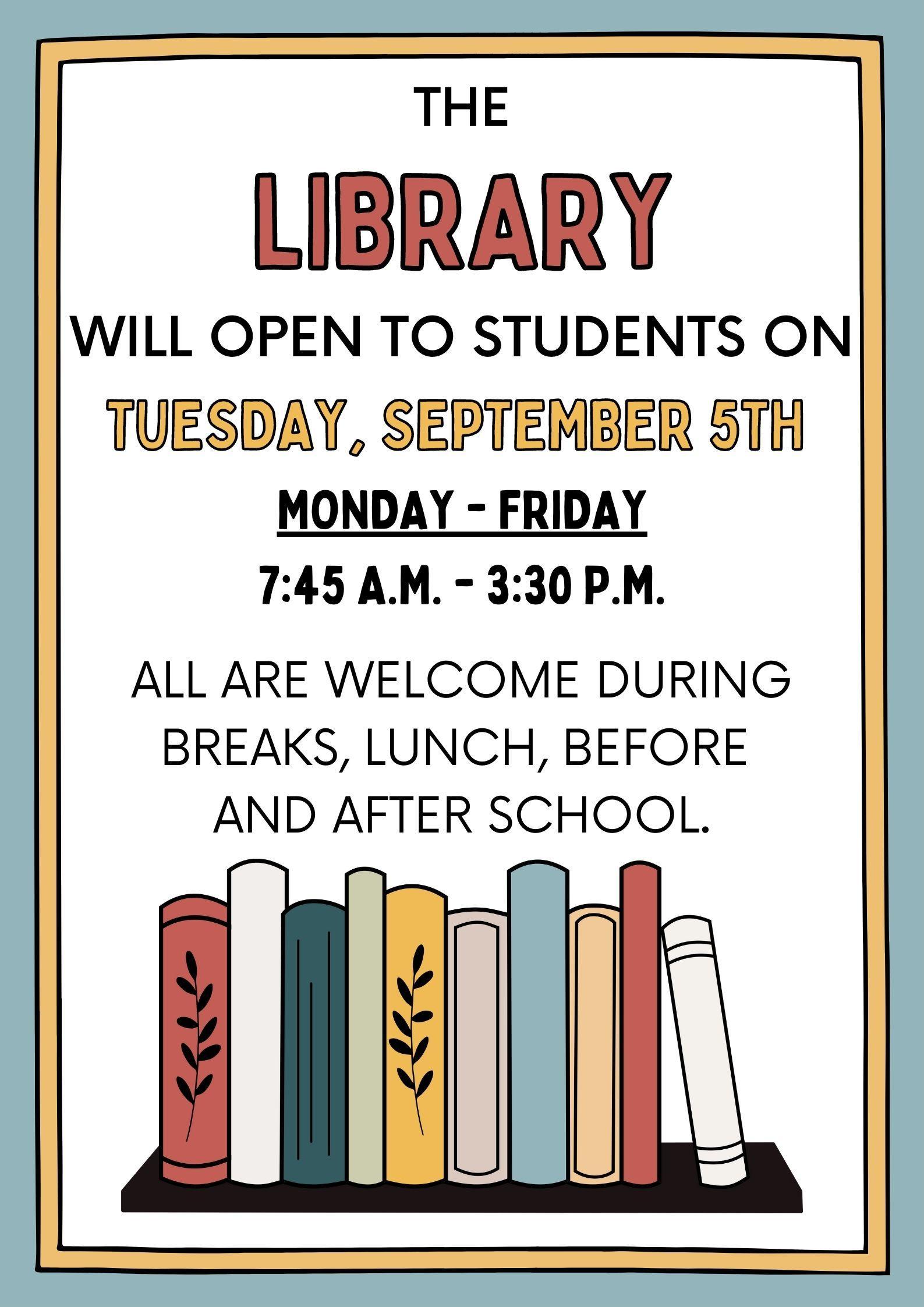 Library Hours Jefferson Middle School