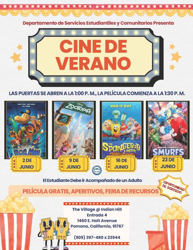 PUSD Summer Movie - Spanish text