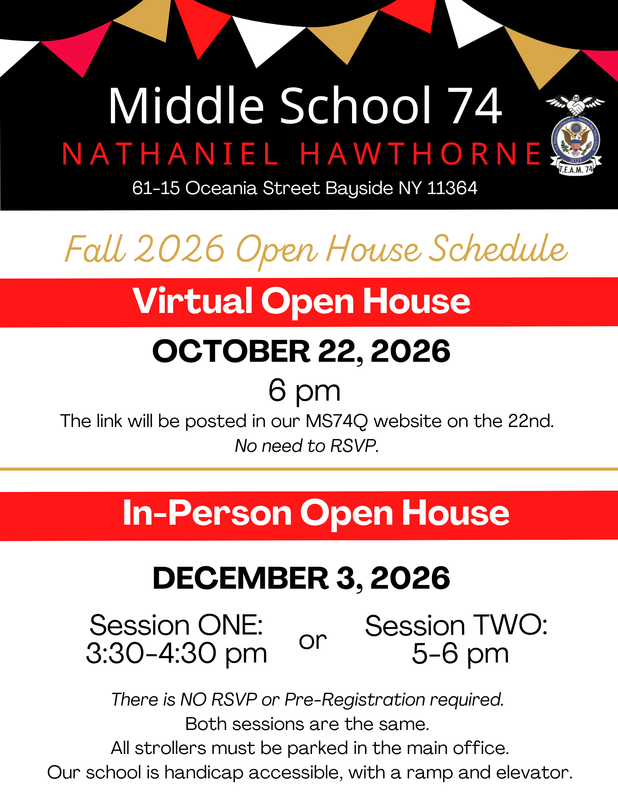 dates for the virtual and in-person open house