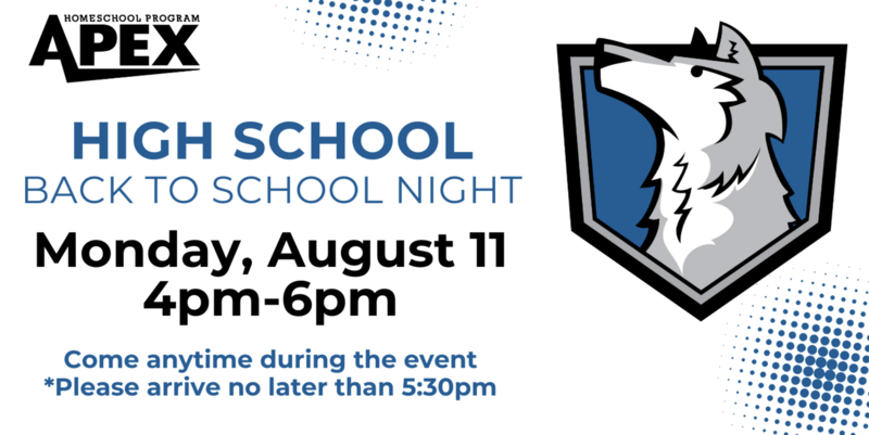 back to school flyer with wolf mascot