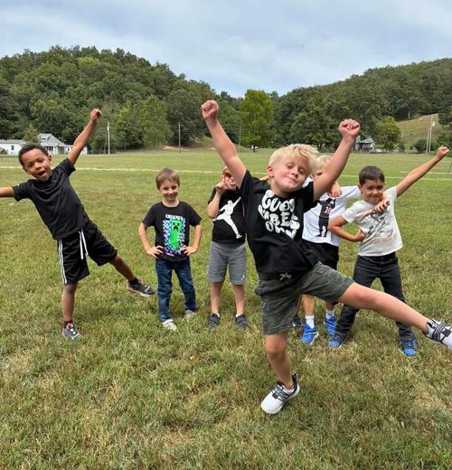 First Graders having fun