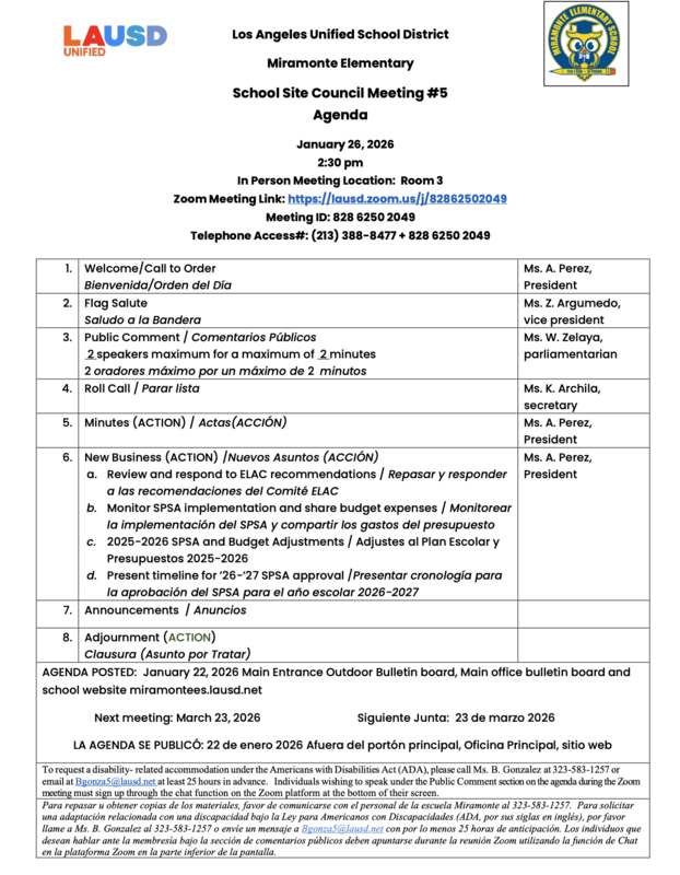 Agenda