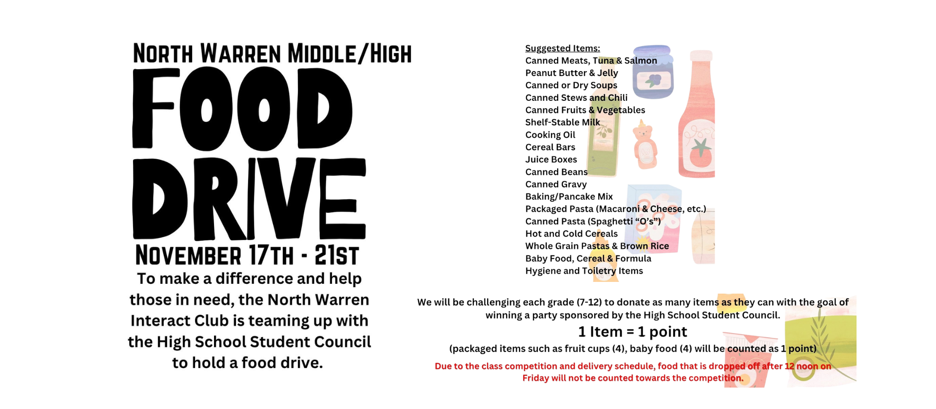 NWCS Food Drive November 17-21st