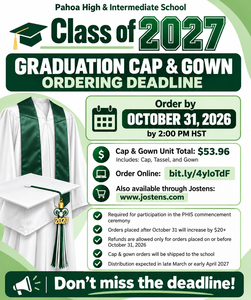 2027 Graduation Cap and Gown Order Flyer