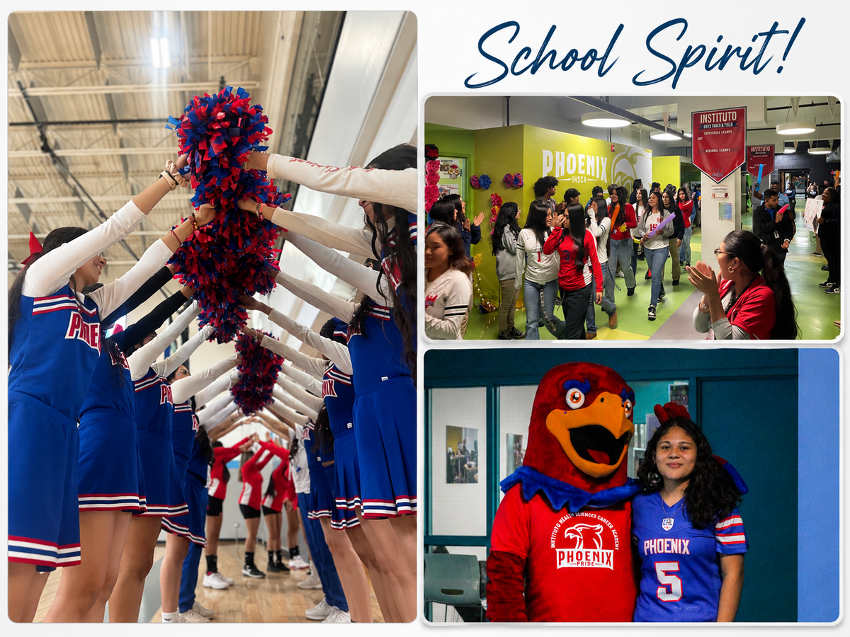 Students showing school spirit at IHSCA