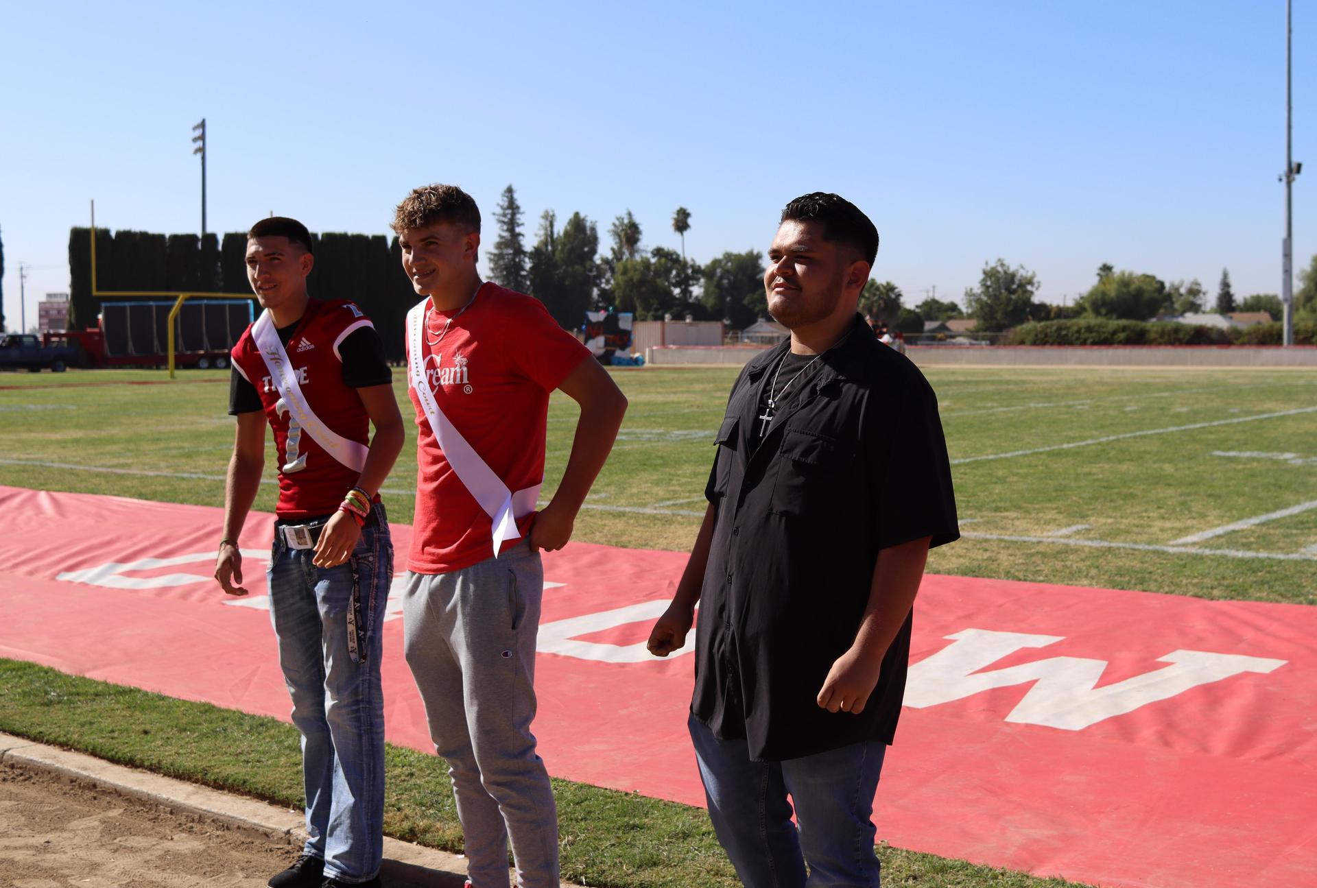 students and staff at the homecoming rally