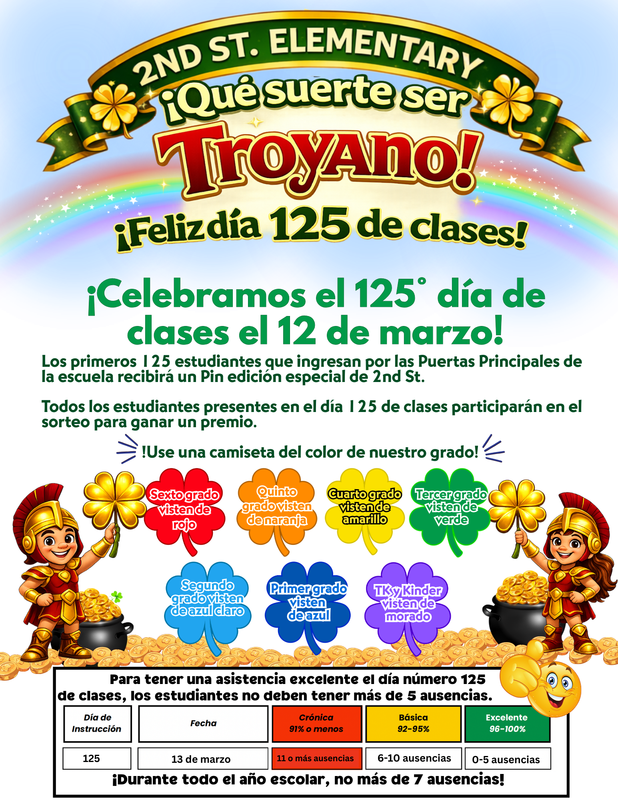 in spanish 125th day of school