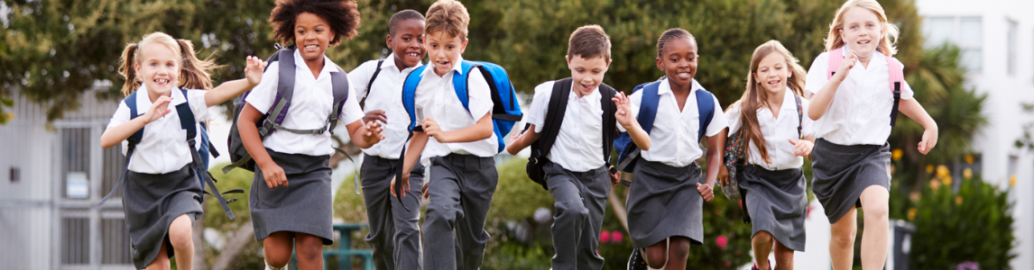 Students Running Outside