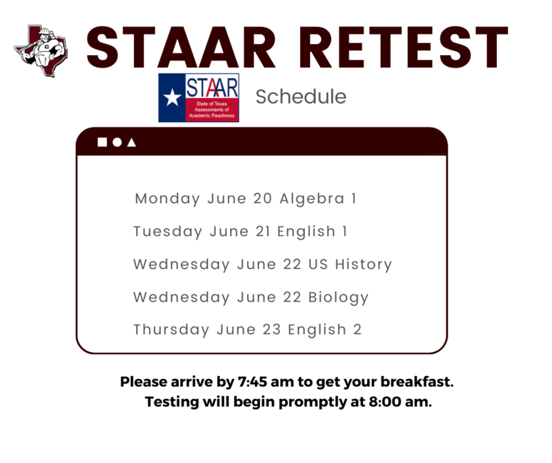 STAAR Retest Schedule