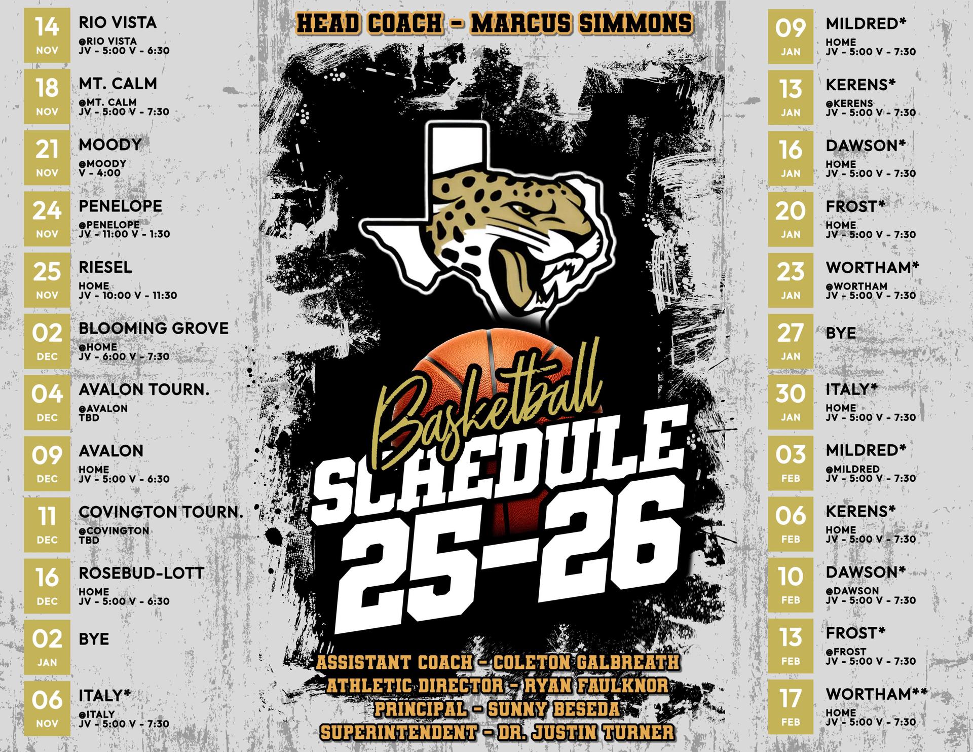 Jags Basketball Schedule