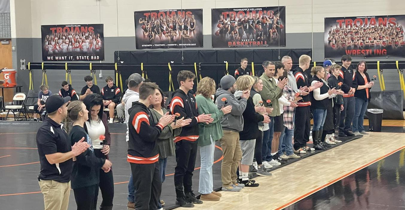 TKHS wrestling seniors honored.