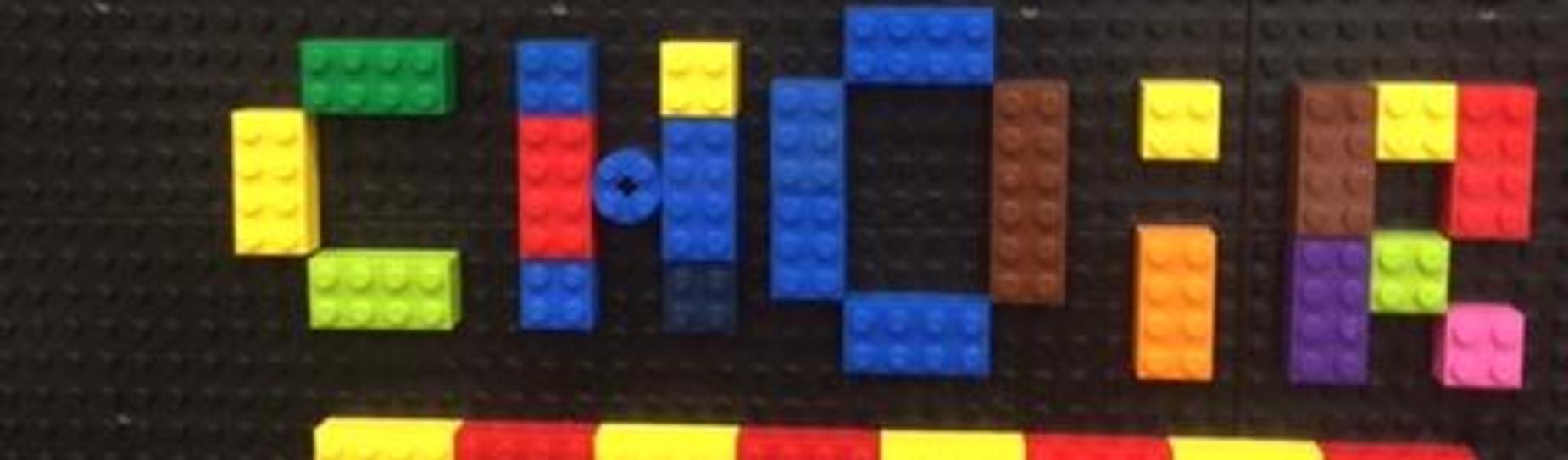 Choir spelled out with Legos