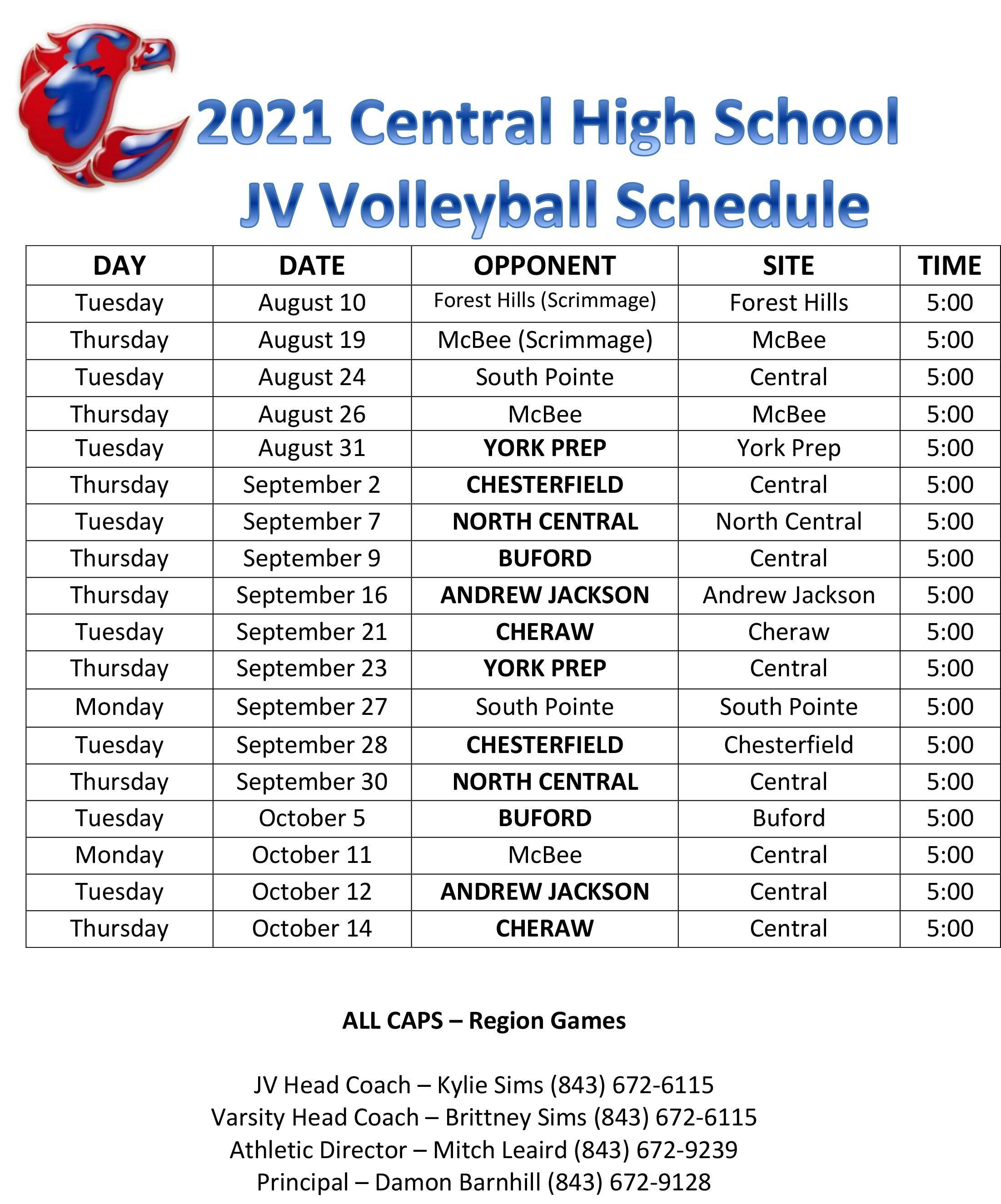 Volleyball Athletics Central High School