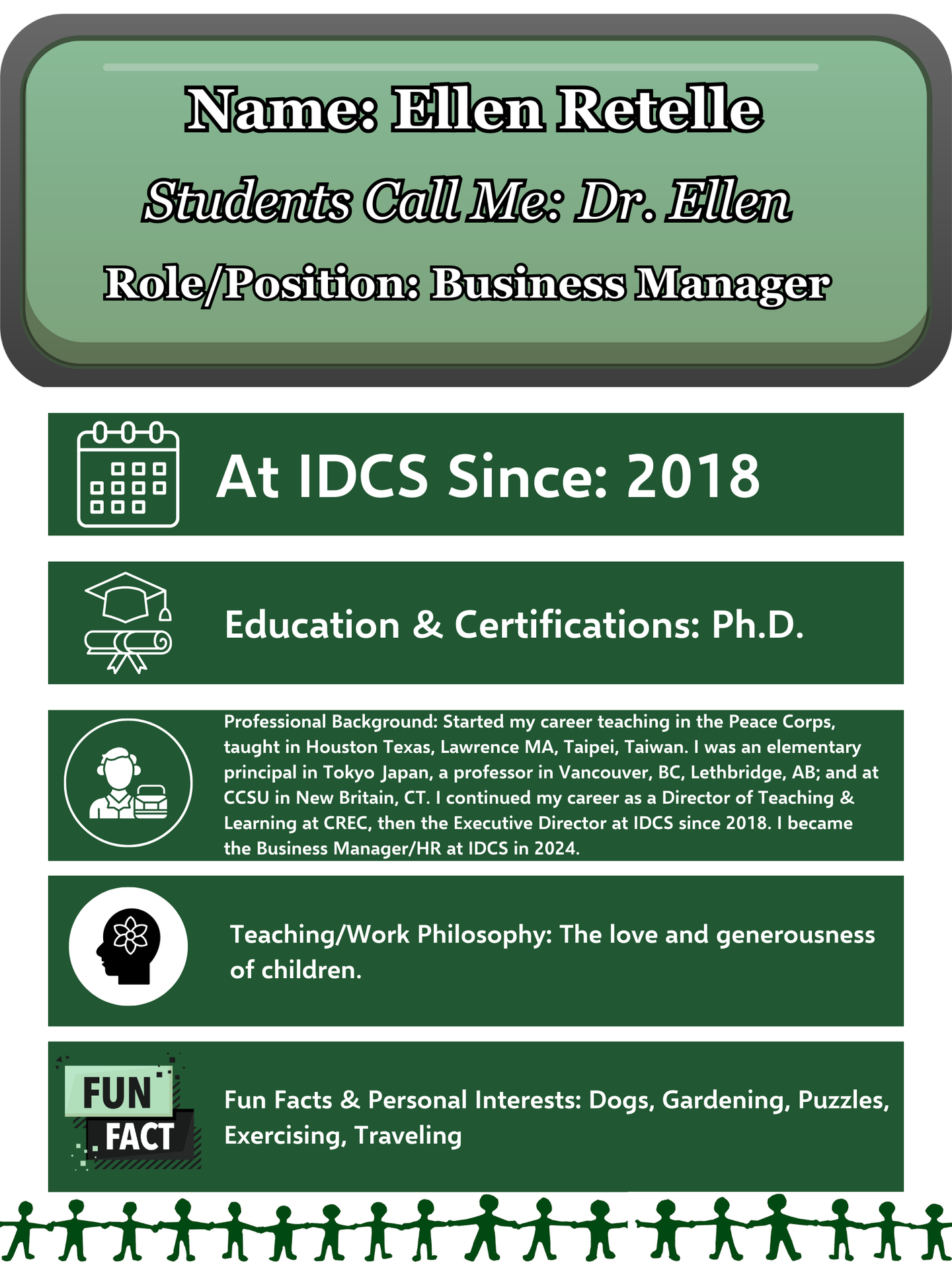 Ellen Retelle Staff Bio