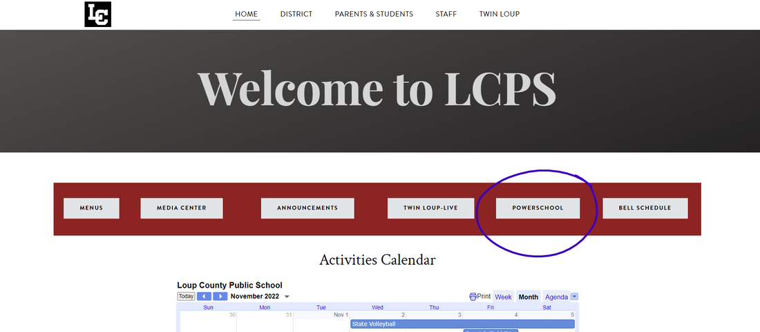 Signing into PowerSchool