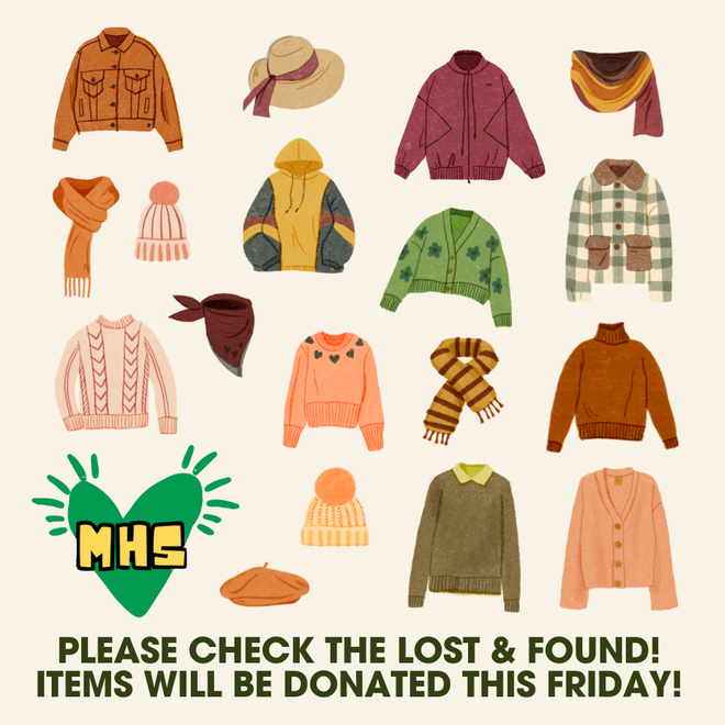 LOST AND FOUND will be donated at the end of this week - Fri. Mar. 27 Featured Photo